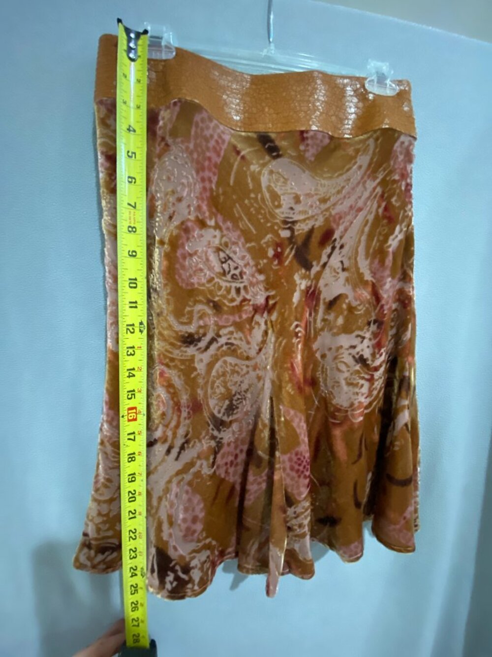 Laundry by Shelli Segal Silk Blend Paisley Skirt Size 2 Flowy Boho Brown Tan - Picture 5 of 9